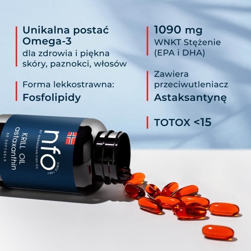 Zdjęcie produktu - 2 NFO Krill Oil Astaxantyna, 60 kapsułek