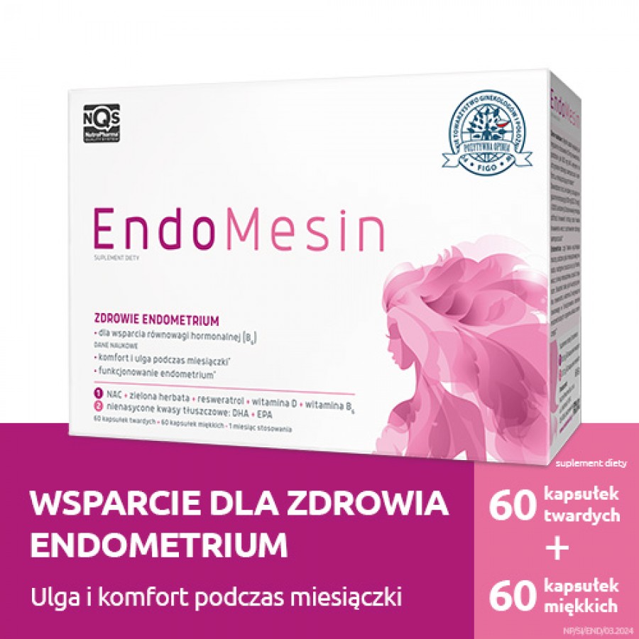Miniaturka artykułu - #0 Nutropharma Endomesin, 60kaps. (+60kaps.)