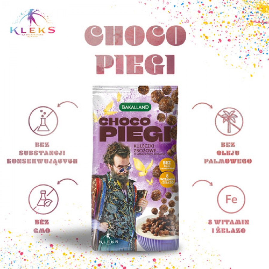Miniaturka artykułu - #0 BAKALLAND Akademia Pana Kleksa Płatki śniadaniowe Choco Piegi, 250g
