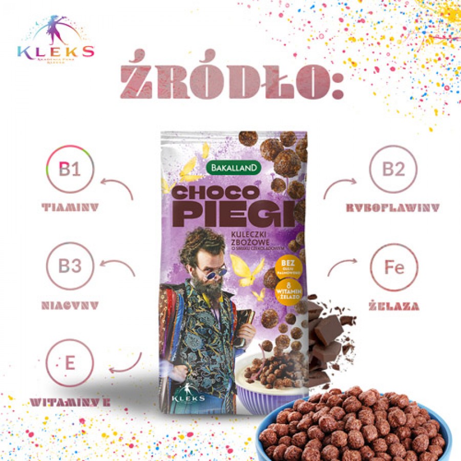 Miniaturka artykułu - #1 BAKALLAND Akademia Pana Kleksa Płatki śniadaniowe Choco Piegi, 250g
