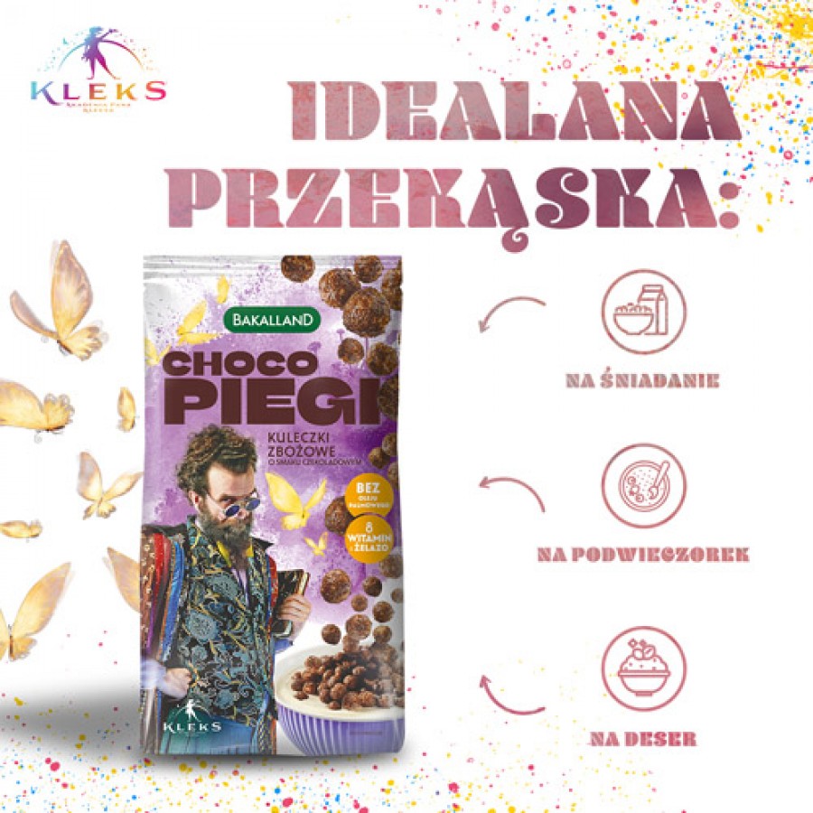 Zdjęcie produktu - 3 BAKALLAND Akademia Pana Kleksa Płatki śniadaniowe Choco Piegi, 250g