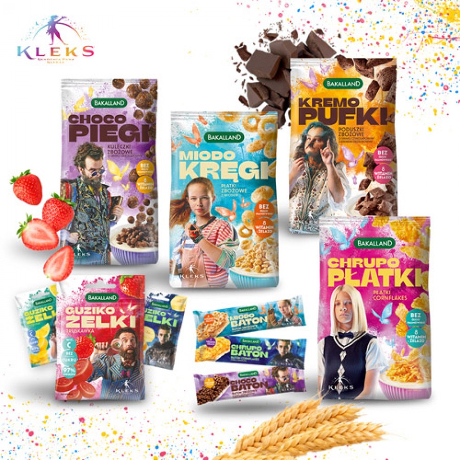 Zdjęcie produktu - 4 BAKALLAND Akademia Pana Kleksa Płatki śniadaniowe Miodo Kręgi, 250g