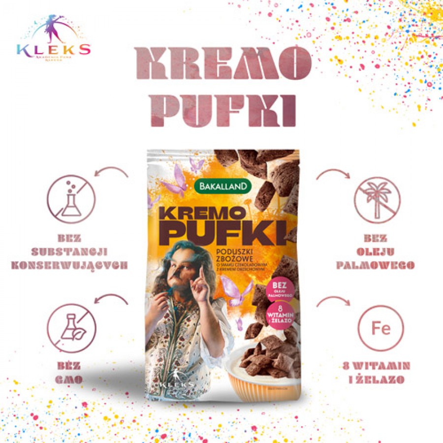 Miniaturka artykułu - #0 BAKALLAND Akademia Pana Kleksa Płatki śniadaniowe Kremo Pufki, 200g