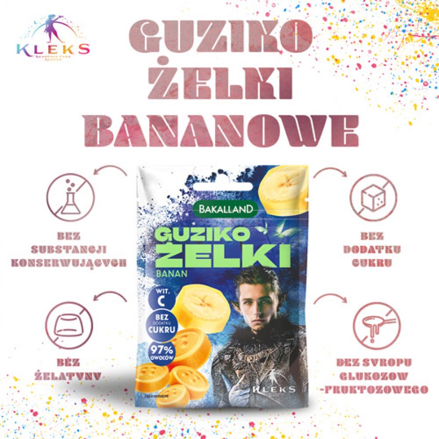 Miniaturka artykułu - #0 BAKALLAND Akademia Pana Kleksa Guziko-żelki Banan, 34g