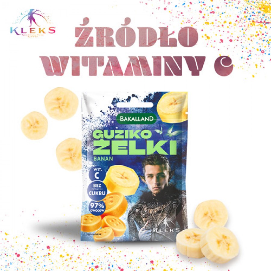 Miniaturka artykułu - #1 BAKALLAND Akademia Pana Kleksa Guziko-żelki Banan, 34g