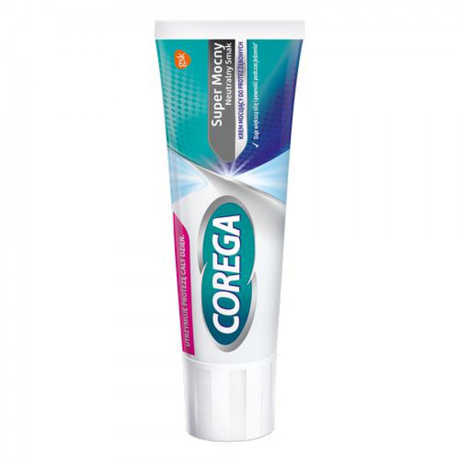 Miniaturka artykułu - #0 COREGA Krem do protez Super mocny Neutralny Smak - 40 g