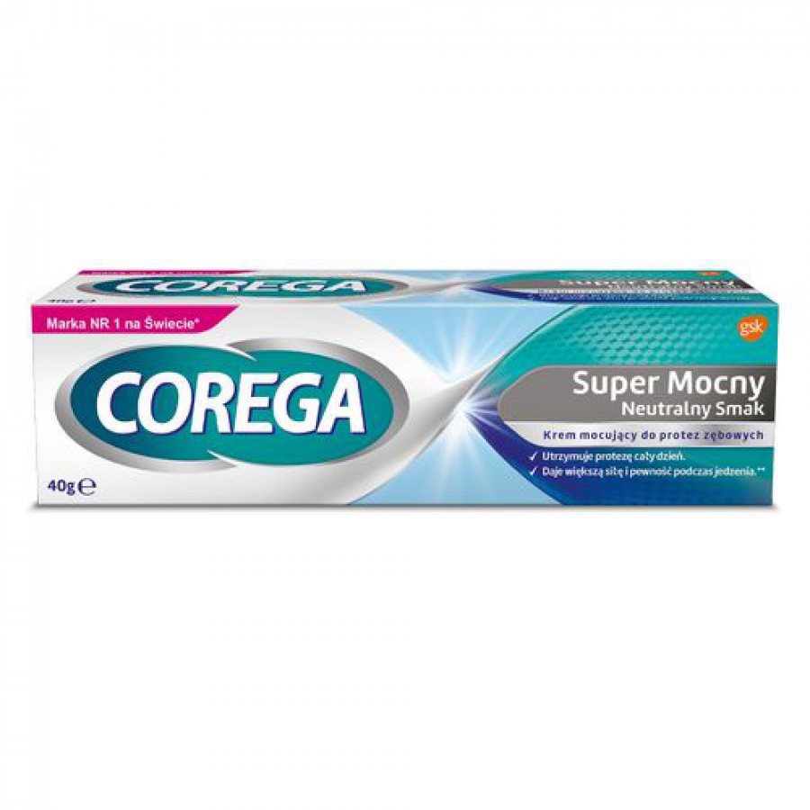 Zdjęcie produktu - 3 COREGA Krem do protez Super mocny Neutralny Smak - 40 g