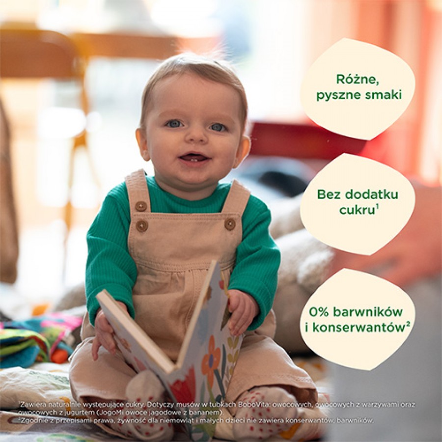 Miniaturka artykułu - #0 BOBOVITA Mus banan z jagodami i czarną porzeczką po 6. miesiącu, 80g
