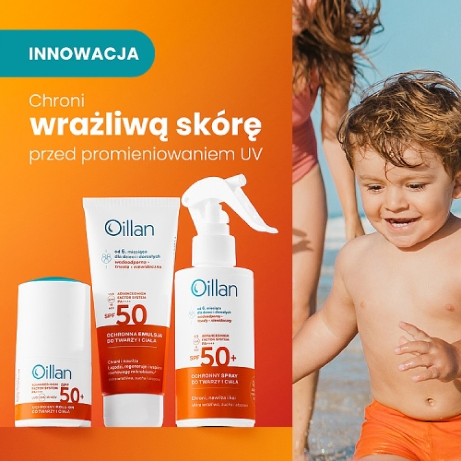 Miniaturka artykułu - #0 OILLAN Ochronny spray przeciwsłoneczny z filtrem SPF50, 125ml