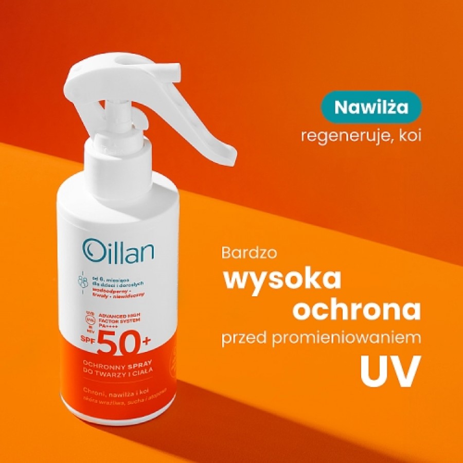 Miniaturka artykułu - #1 OILLAN Ochronny spray przeciwsłoneczny z filtrem SPF50, 125ml
