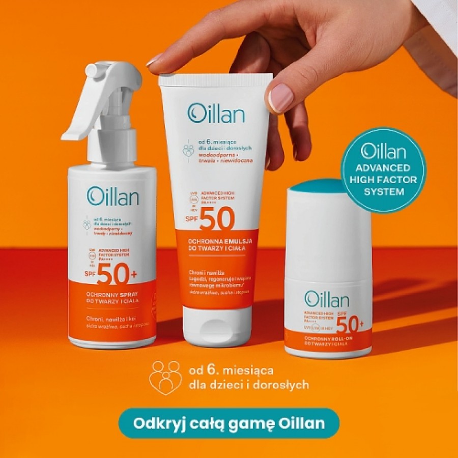Zdjęcie produktu - 2 OILLAN Ochronny spray przeciwsłoneczny z filtrem SPF50, 125ml