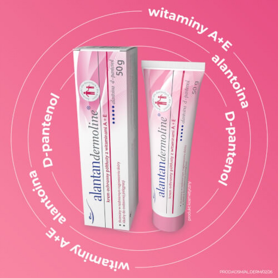 Zdjęcie produktu - 2 Alantandermoline Krem ochronny p&oacute;łtłusty z witaminami A+E łagodzi podrażnienia, 50 g