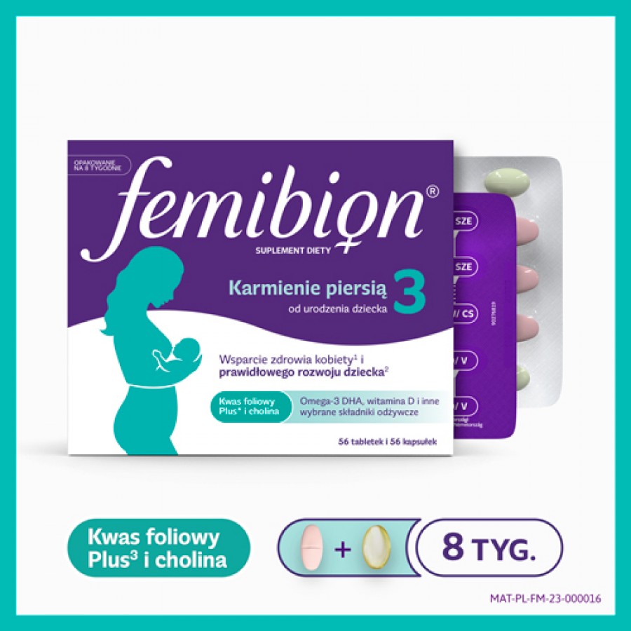 Zdjęcie produktu - 5 Femibion 3 Karmienie Piersią, 56tabl. + 56kaps.