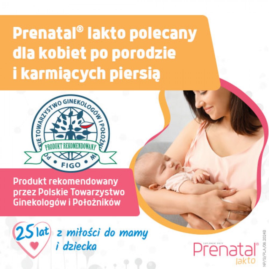 Zdjęcie produktu - 2 Prenatal Lakto: 30 kapsułek Prenatal Lakto 1 + 30 kapsułek Prenatal Lakto 2