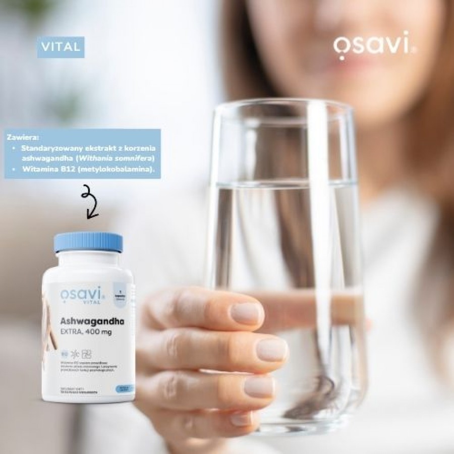 Miniaturka artykułu - #0 OSAVI Vital Ashwagandha Extra 400mg, 120kaps.