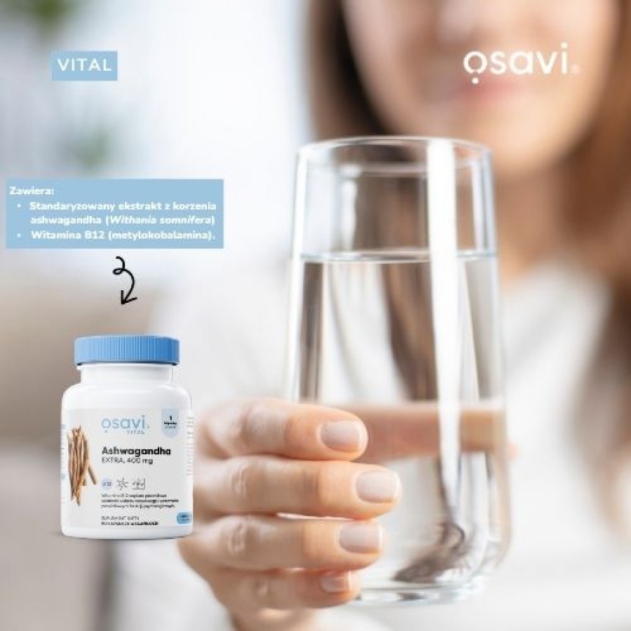 Miniaturka artykułu - #0 OSAVI Vital Ashwagandha Extra 400mg, 60kaps.