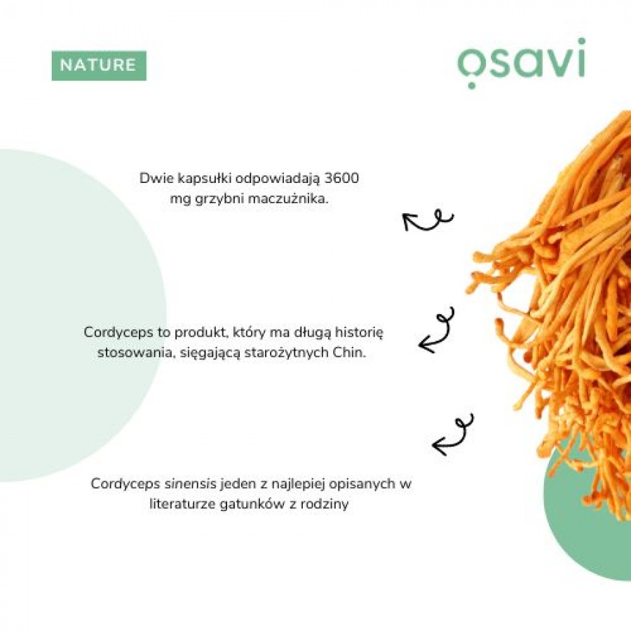 Zdjęcie produktu - 2 OSAVI Cordyceps Sinensis 1200mg, 120kaps.