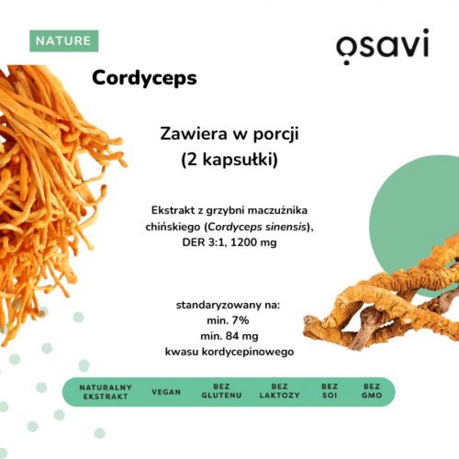 Miniaturka artykułu - #0 OSAVI Cordyceps, 60 kapsułek