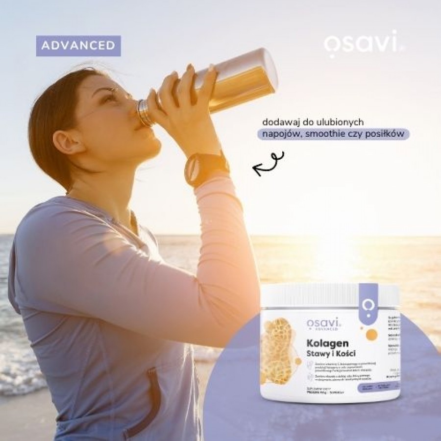 Miniaturka artykułu - #0 OSAVI Advanced Kolagen Stawy i Kości Proszek, 153g