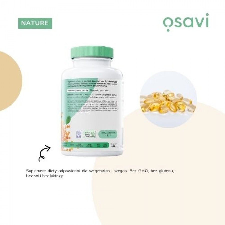 Zdjęcie produktu - 3 OSAVI Nature Kozieradka 550 mg, 120 kapsułek wegańskich