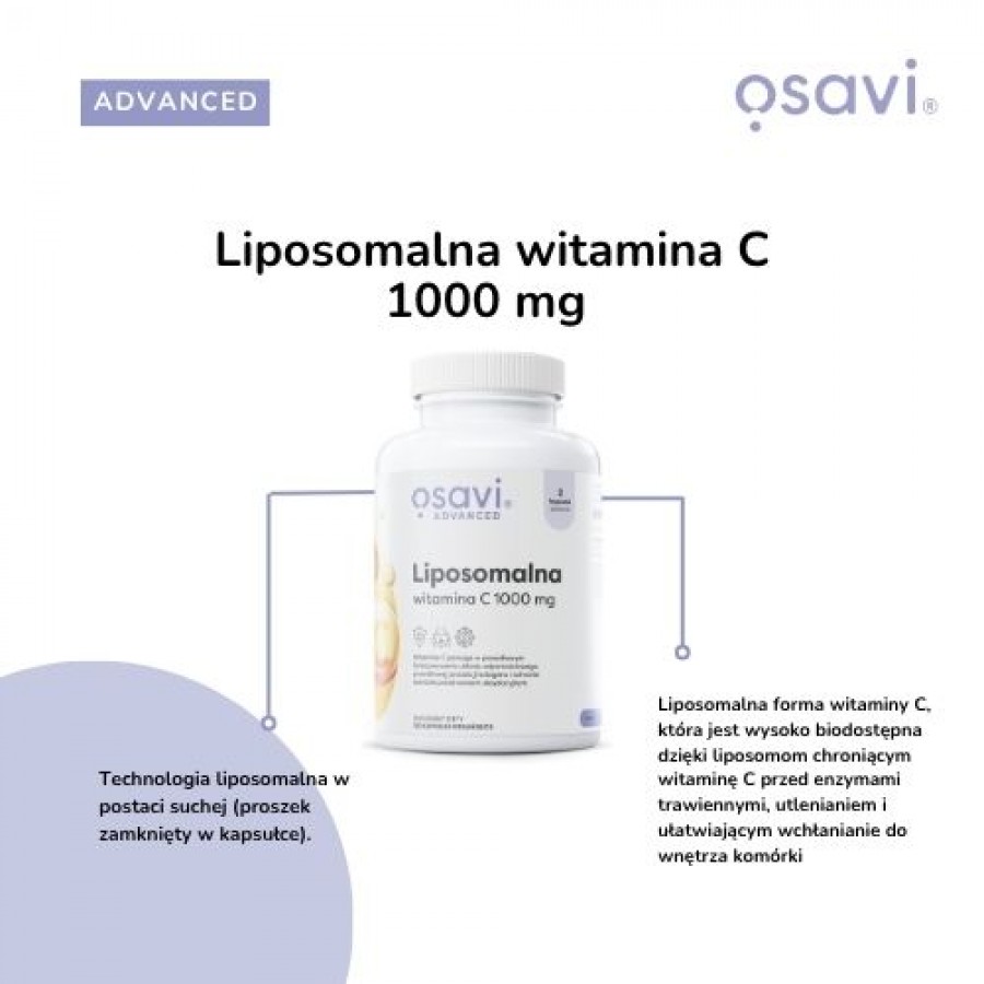 Miniaturka artykułu - #1 OSAVI Liposomalna Witamina C, 120kaps.