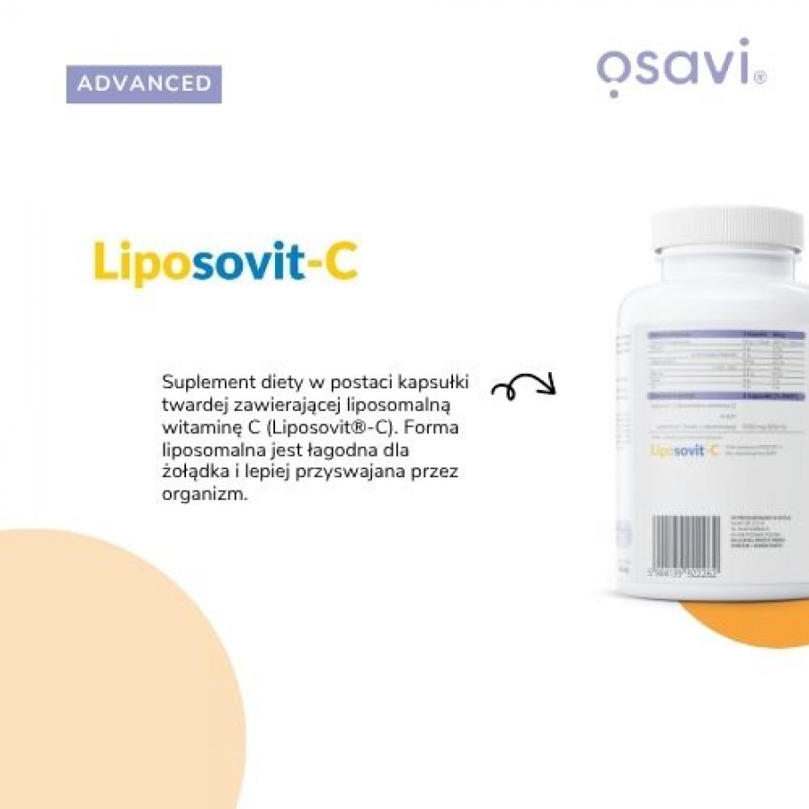 Zdjęcie produktu - 2 OSAVI Liposomalna Witamina C, 120kaps.