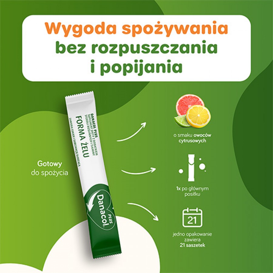 Zdjęcie produktu - 2 Danacol Plus, 21 saszetek x 15 ml
