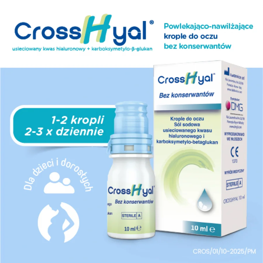 #3 – CrossHyal Krople do oczu nawilżająco-powlekające, 10ml
