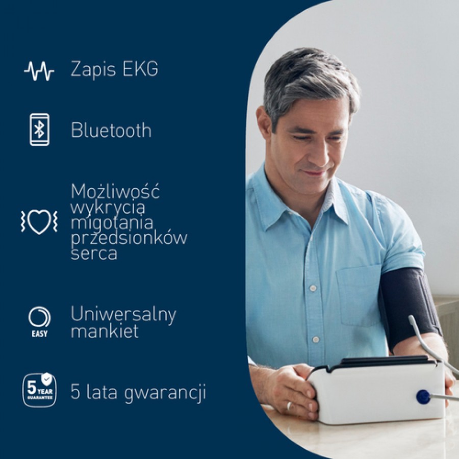 Zdjęcie produktu - 6 OMRON Complete HEM-7530T-E3 Automatyczny ciśnieniomierz naramienny + EKG