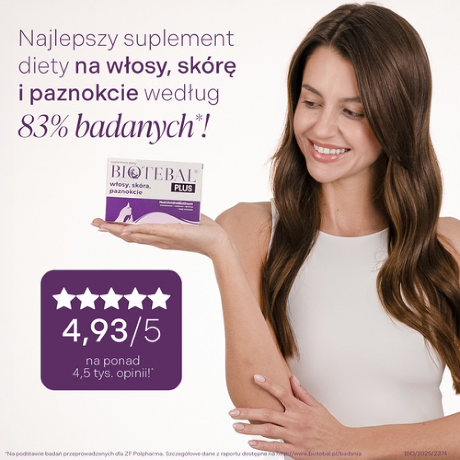 Zdjęcie produktu - 5 BIOTEBAL Plus Włosy, sk&oacute;ra, paznokcie, 40 tabl.