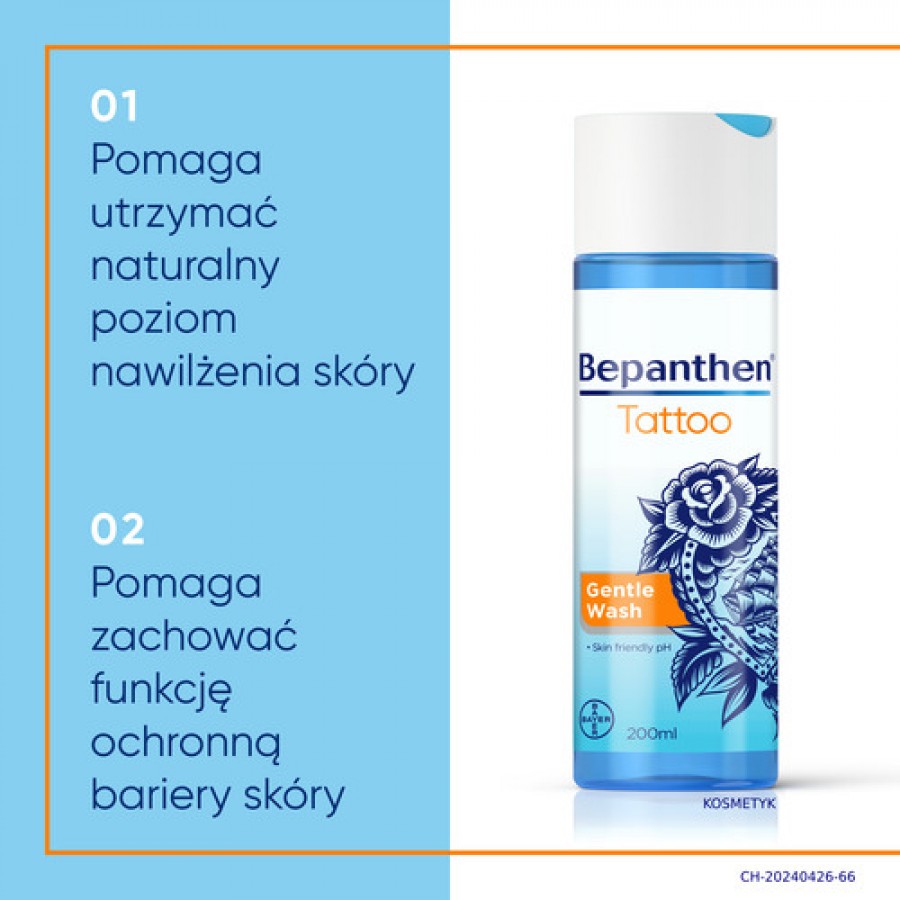 Zdjęcie produktu - 1 Bepanthen Tattoo Żel do mycia wytatuowanej sk&oacute;ry, 200ml