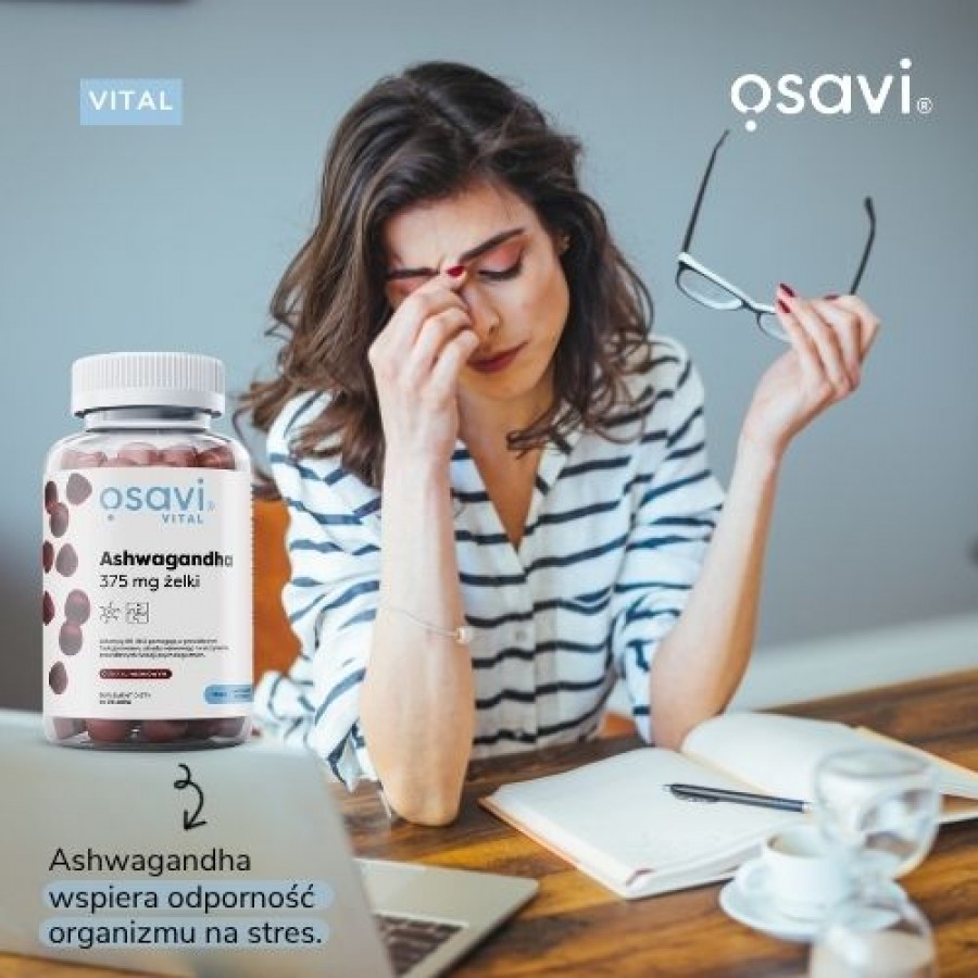 Miniaturka artykułu - #0 OSAVI Ashwagandha 375 mg, 90 żelek