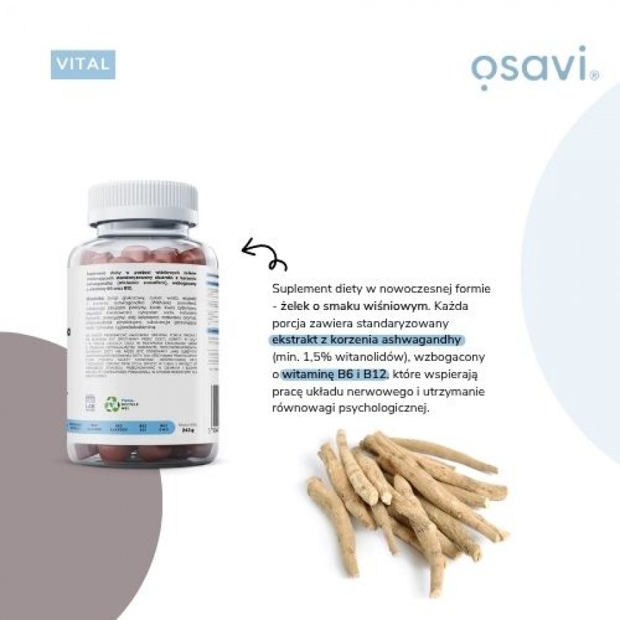 Miniaturka artykułu - #1 OSAVI Ashwagandha 375 mg, 90 żelek