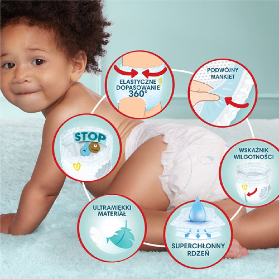 Zdjęcie produktu - 2 Pampers Premium Care Pieluchomajtki dla dzieci rozmiar 7 XXL 17kg+, 80 szt.