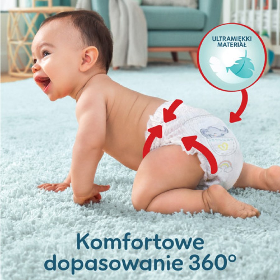 Zdjęcie produktu - 3 Pampers Premium Care Pieluchomajtki dla dzieci rozmiar 7 XXL 17kg+, 80 szt.