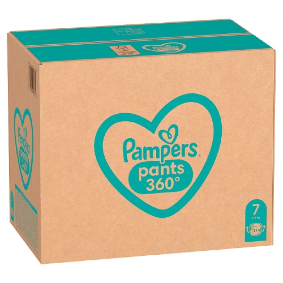 Zdjęcie produktu - 6 Pampers Pants 7 Pieluchomajtki dla dzieci 17+ kg, 114 szt.