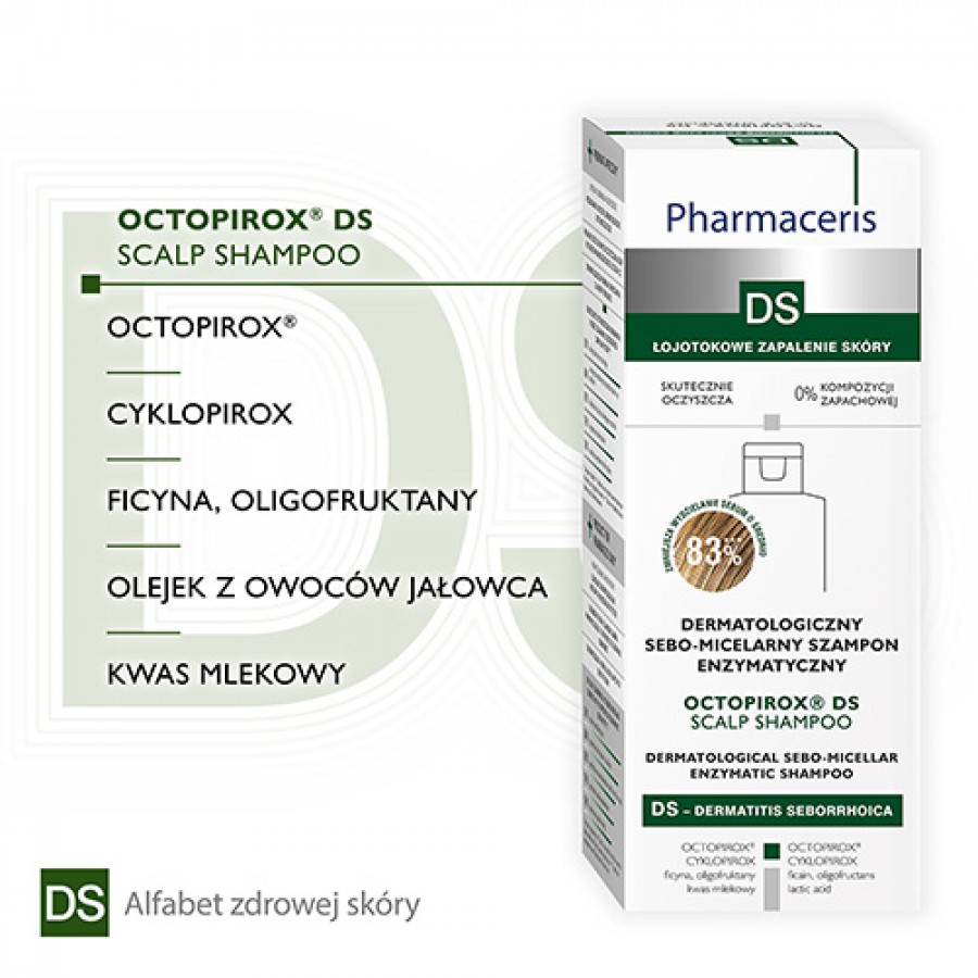 Miniaturka artykułu - #1 PHARMACERIS DS Octopirox Szampon Enzymatyczny, 125ml