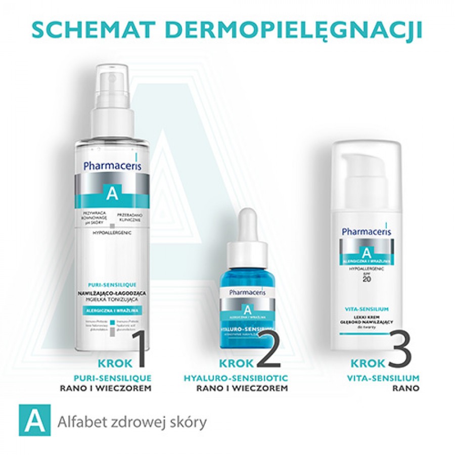 Zdjęcie produktu - 4 PHARMACERIS A HYALURO-SENSIBIOTIC intensywnie nawilżające serum redukujące symptomy sk&oacute;ry wrażliwej, 30ml