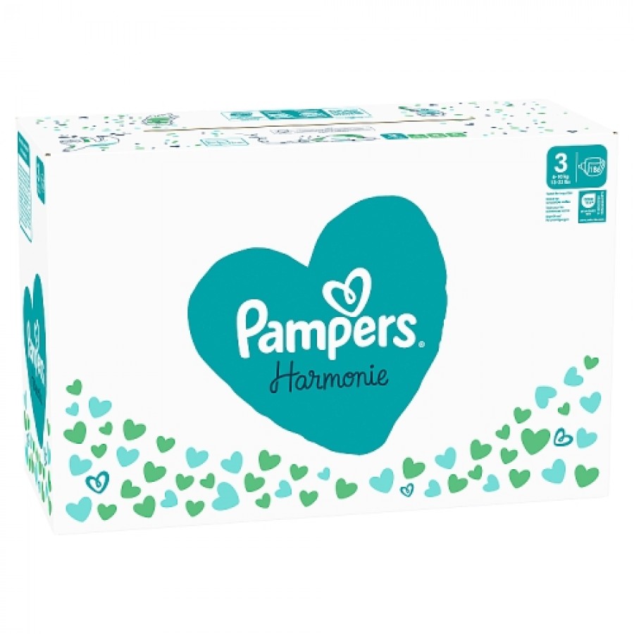 Zdjęcie produktu - 2 Pampers Harmonie Pieluszki rozmiar 3 6-10kg, 186 sztuk