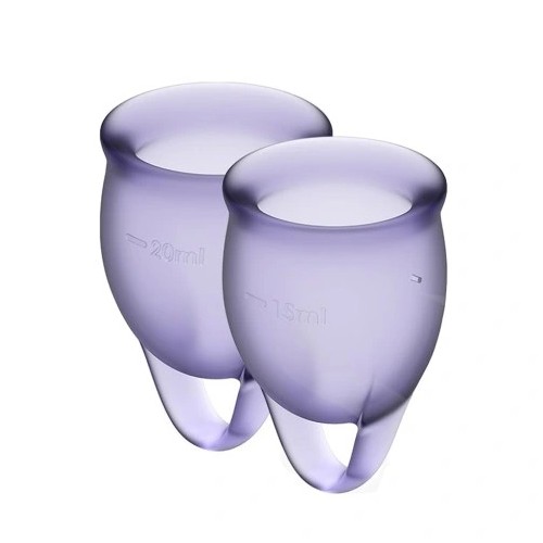 Miniaturka artykułu - #0 Satisfyer Feel Confident Kubeczki menstruacyjne 15ml + 20ml Lila, 2 szt.