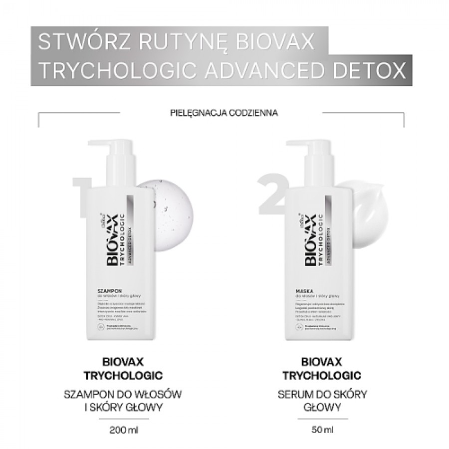 Zdjęcie produktu - 5 BIOVAX Trychologic Advanced Detox Maska do włos&oacute;w i sk&oacute;ry głowy, 200 ml