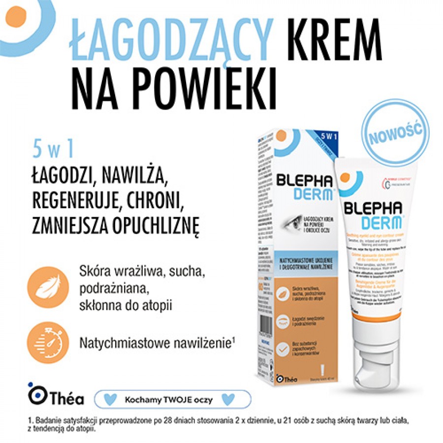 Miniaturka artykułu - #0 Blephaderm Łagodzący krem na powieki i okolice oczu, 40ml
