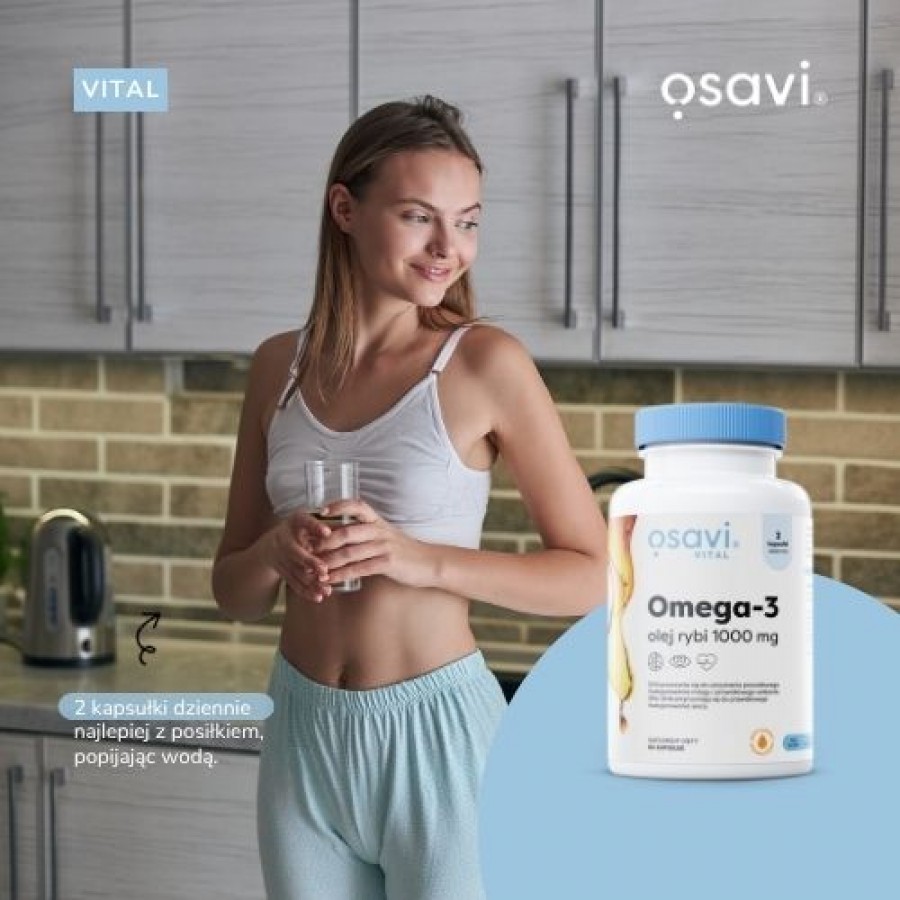Miniaturka artykułu - #0 OSAVI Vital Omega-3 Olej Rybi 1000 mg, 60 kapsułek