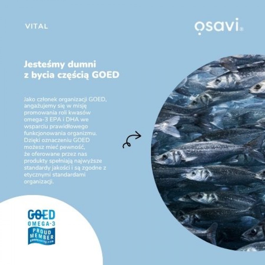 Zdjęcie produktu - 3 OSAVI Vital Omega-3 Olej Rybi 1000 mg, 60 kapsułek