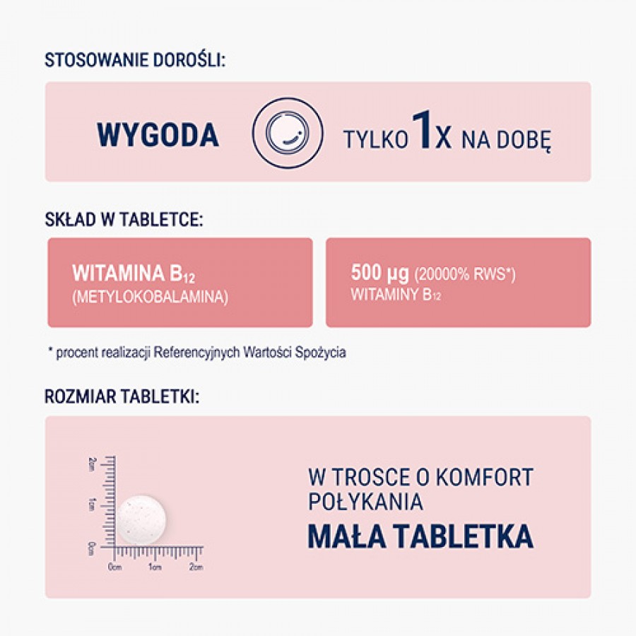 Zdjęcie produktu - 4 NATURELL Metylo B-12 500 &micro;g, 120 tabletek