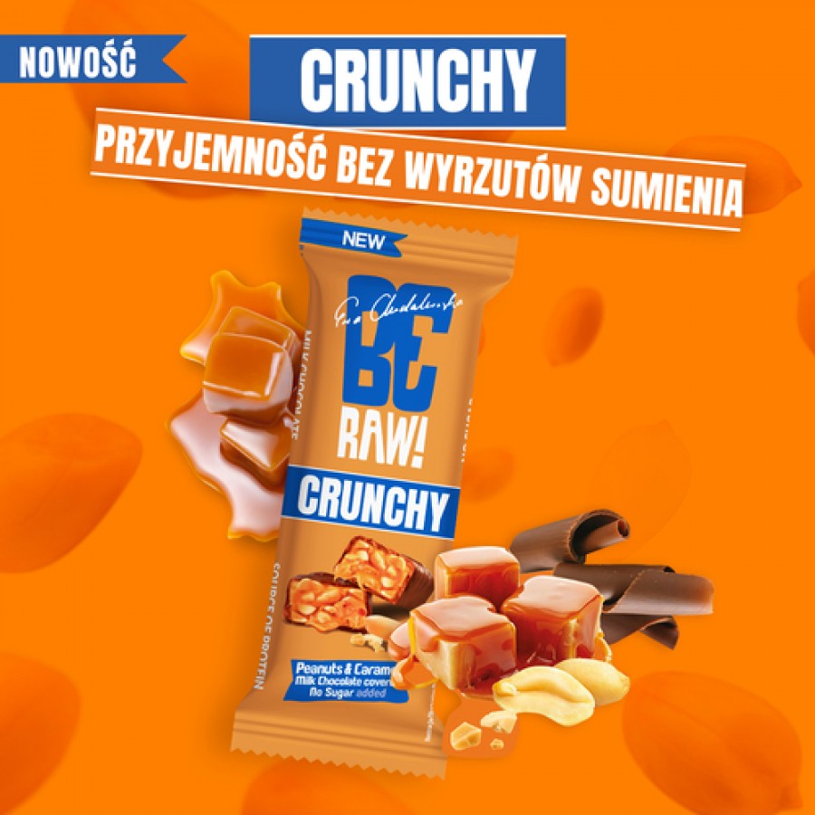 Zdjęcie produktu - 0 BeRAW Baton Crunchy Peanuts&Caramel, 40g