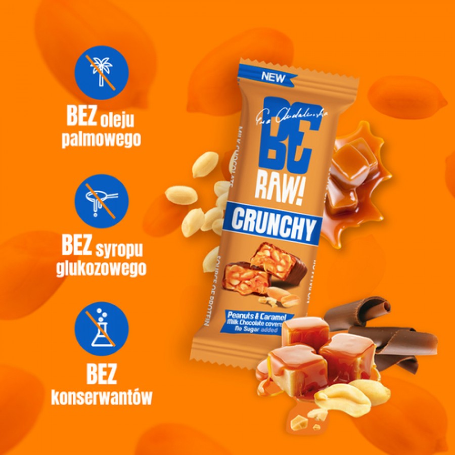 Zdjęcie produktu - 2 BeRAW Baton Crunchy Peanuts&Caramel, 40g