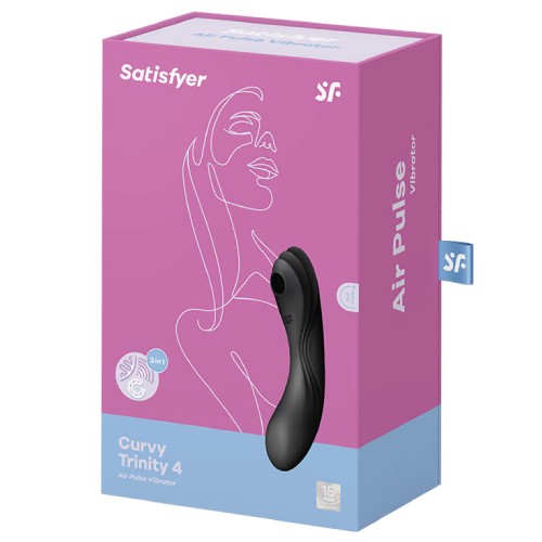 Miniaturka artykułu - #0 Satisfyer Curvy Trinity 4 Wibrator Stymulator łechtaczki z wibracjami czarny