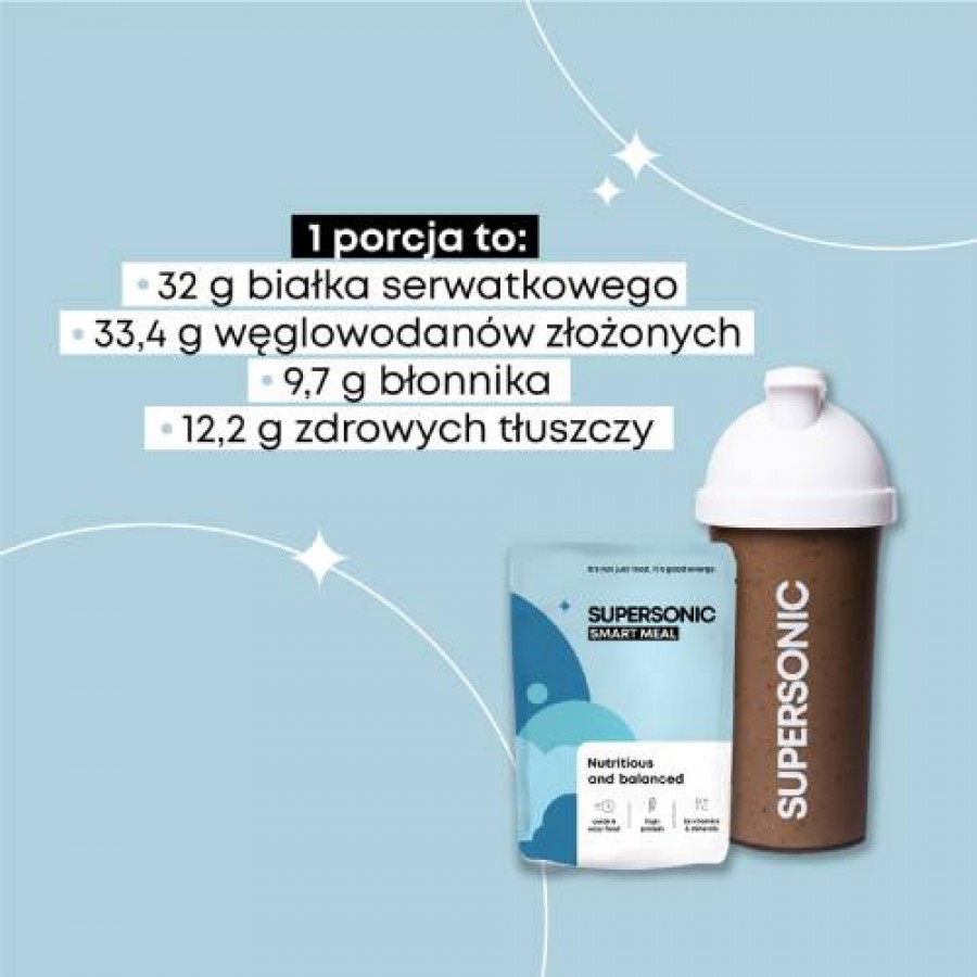 Zdjęcie produktu - 2 SUPERSONIC Smart Meal Pełnowartościowy posiłek Ciasteczkowo-bananowe smoothie, 100g
