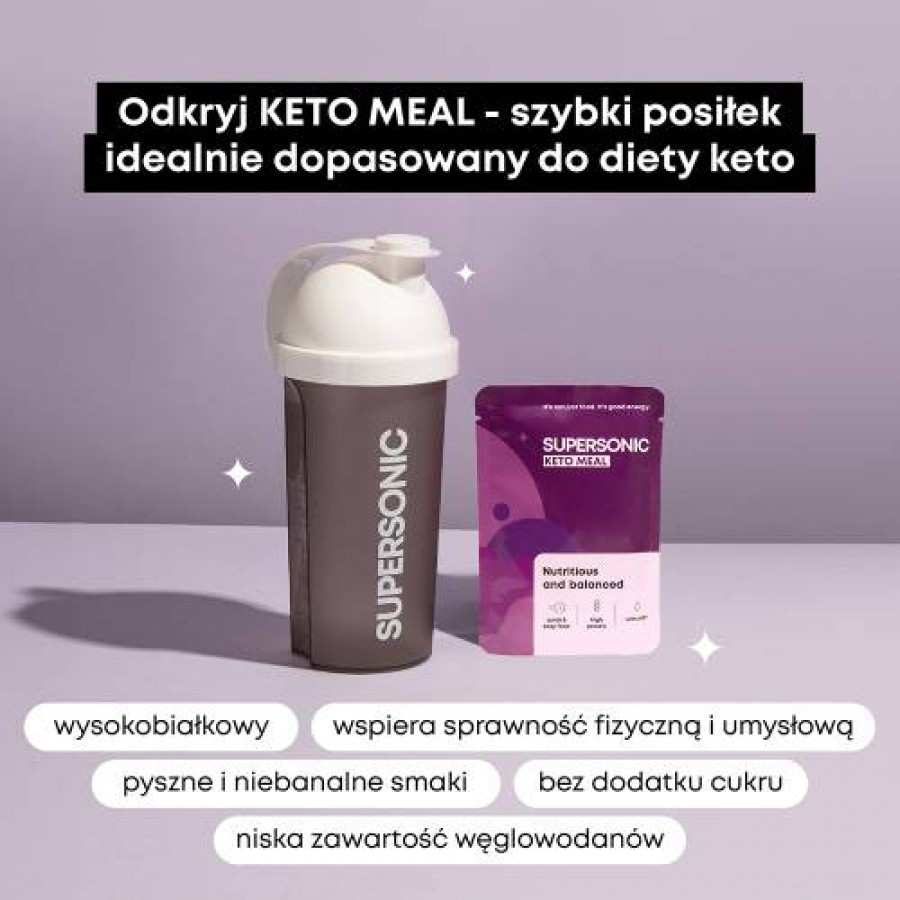 Zdjęcie produktu - 0 SUPERSONIC Keto Meal Pełnowartościowy posiłek Kremowa czekolada, 80g